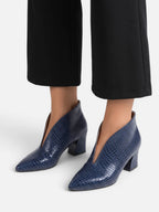 Bottines Femme Talon Effet Croco