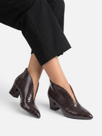 Bottines Femme Talon Effet Croco
