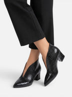 Bottines Femme Talon Effet Croco