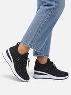 Baskets Compensées Femme Strass