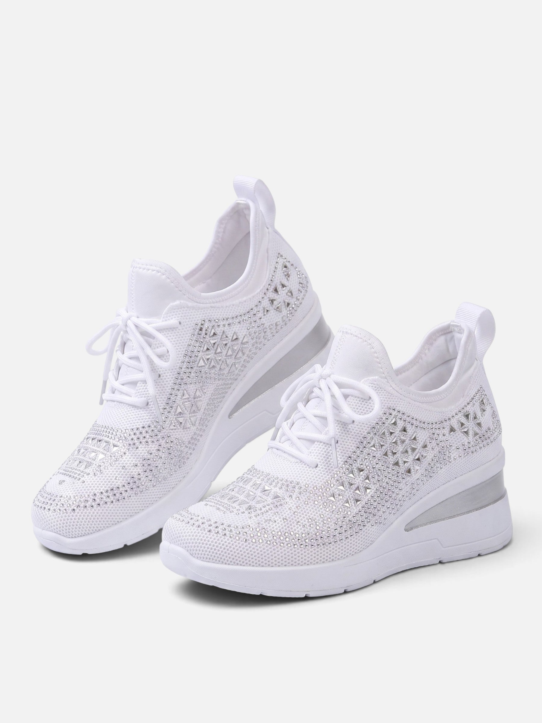 Baskets Compensées Femme Strass
