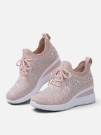Baskets Compensées Femme Strass