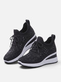 Baskets Compensées Femme Strass
