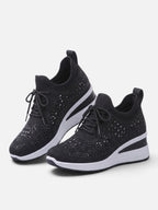 Baskets Compensées Femme Strass