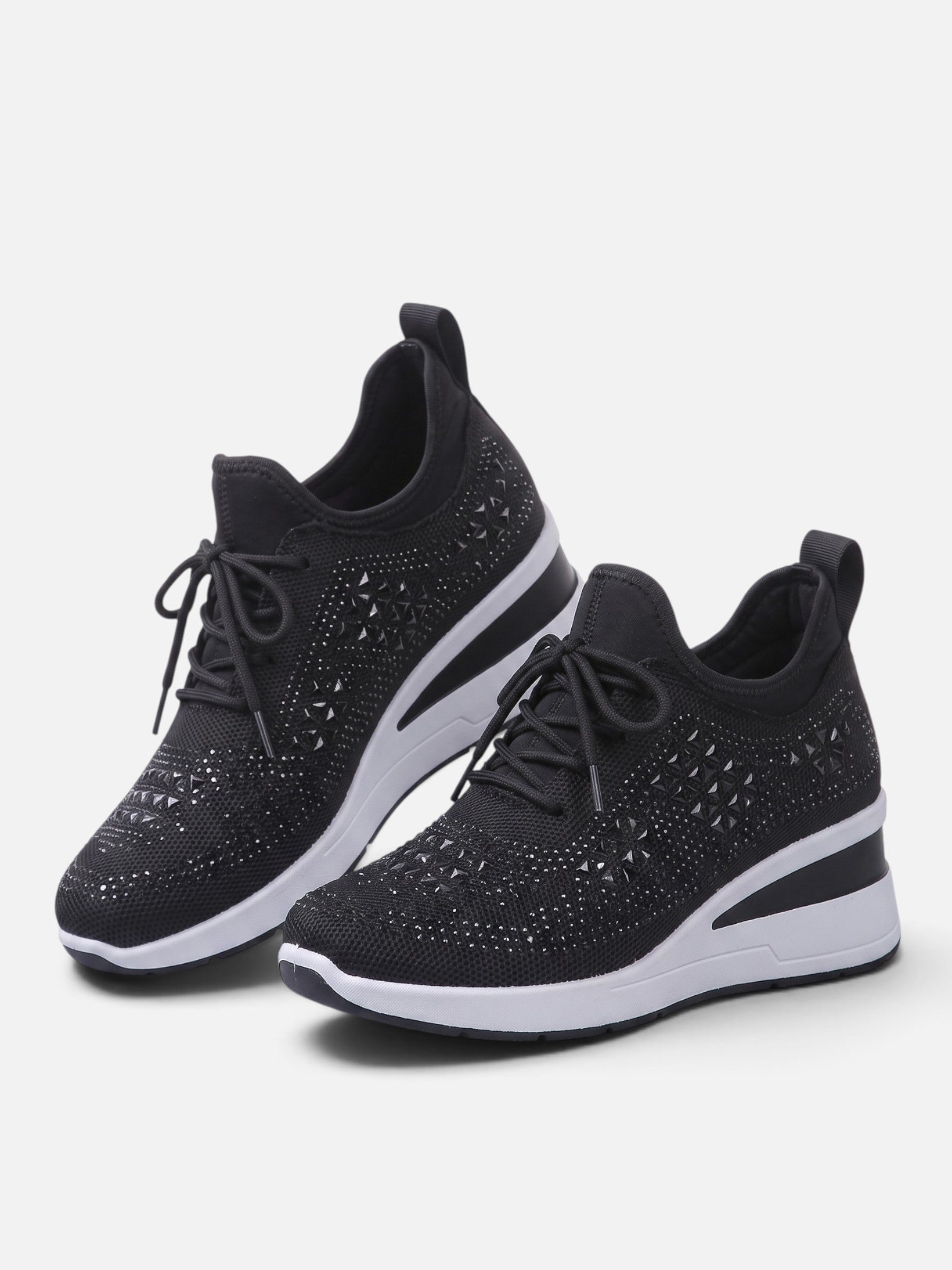 Baskets Compensées Femme Strass