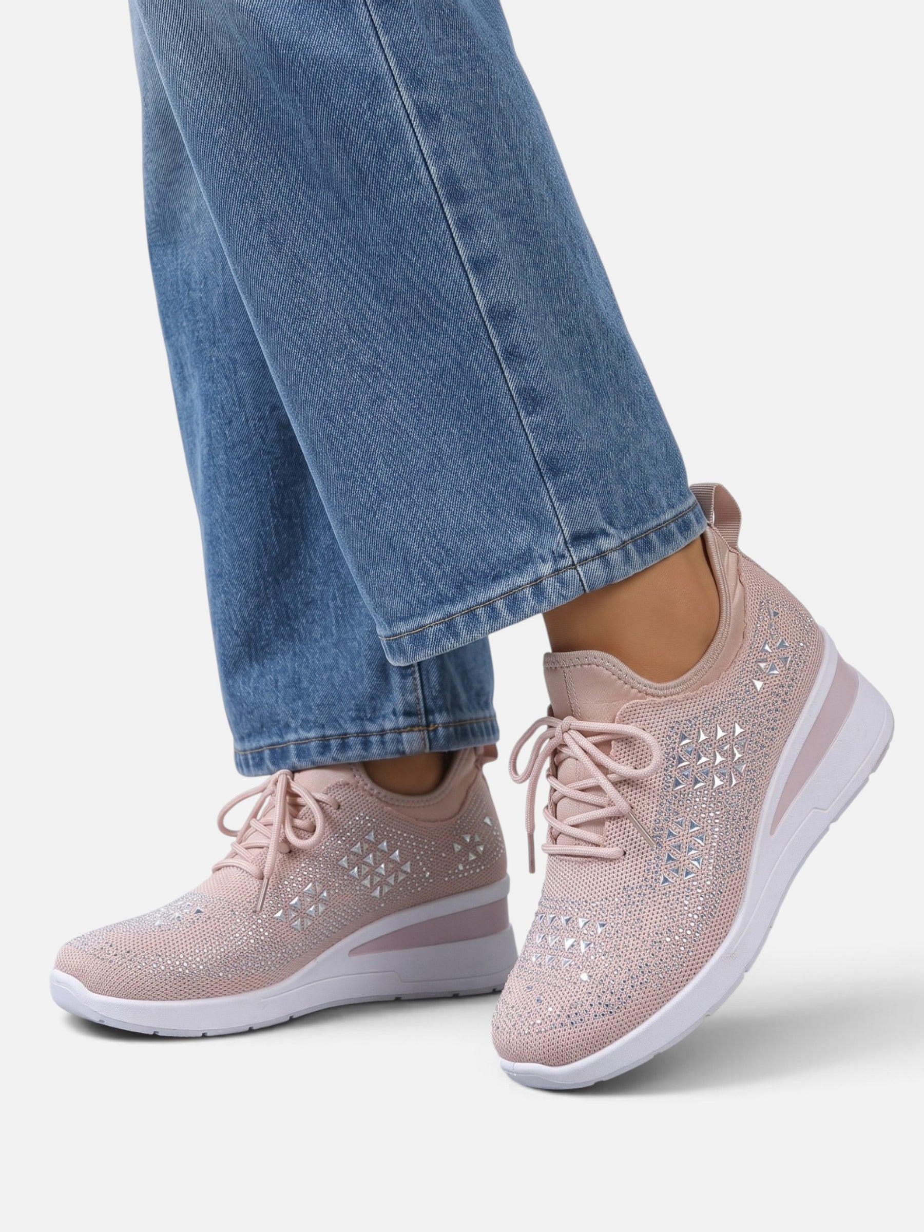 Baskets Compensées Femme Strass