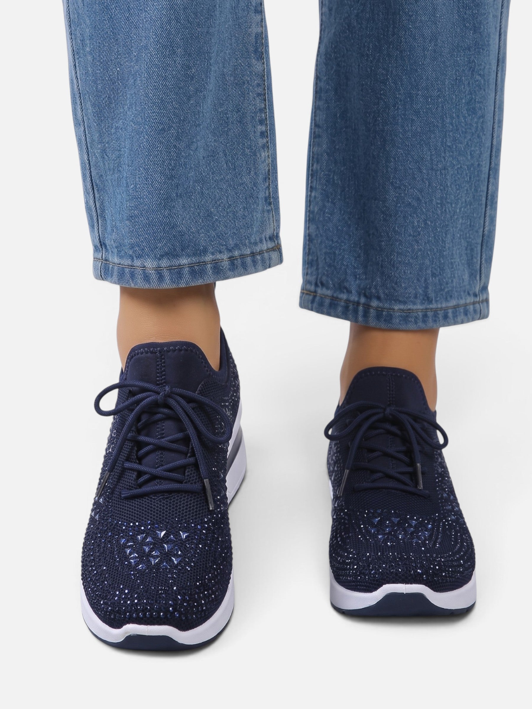 Baskets Compensées Femme Strass
