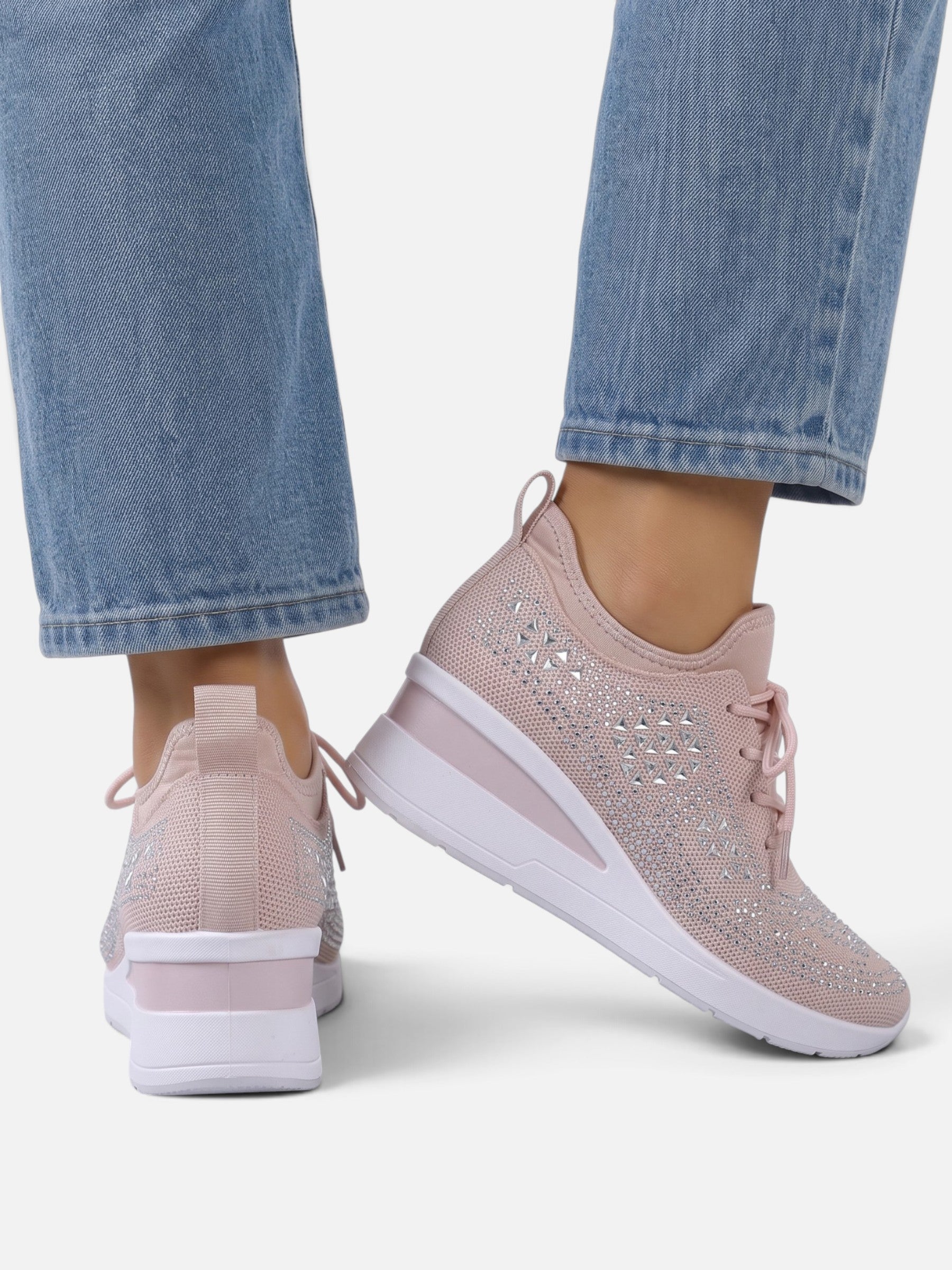 Baskets Compensées Femme Strass