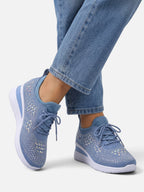 Baskets Compensées Femme Strass