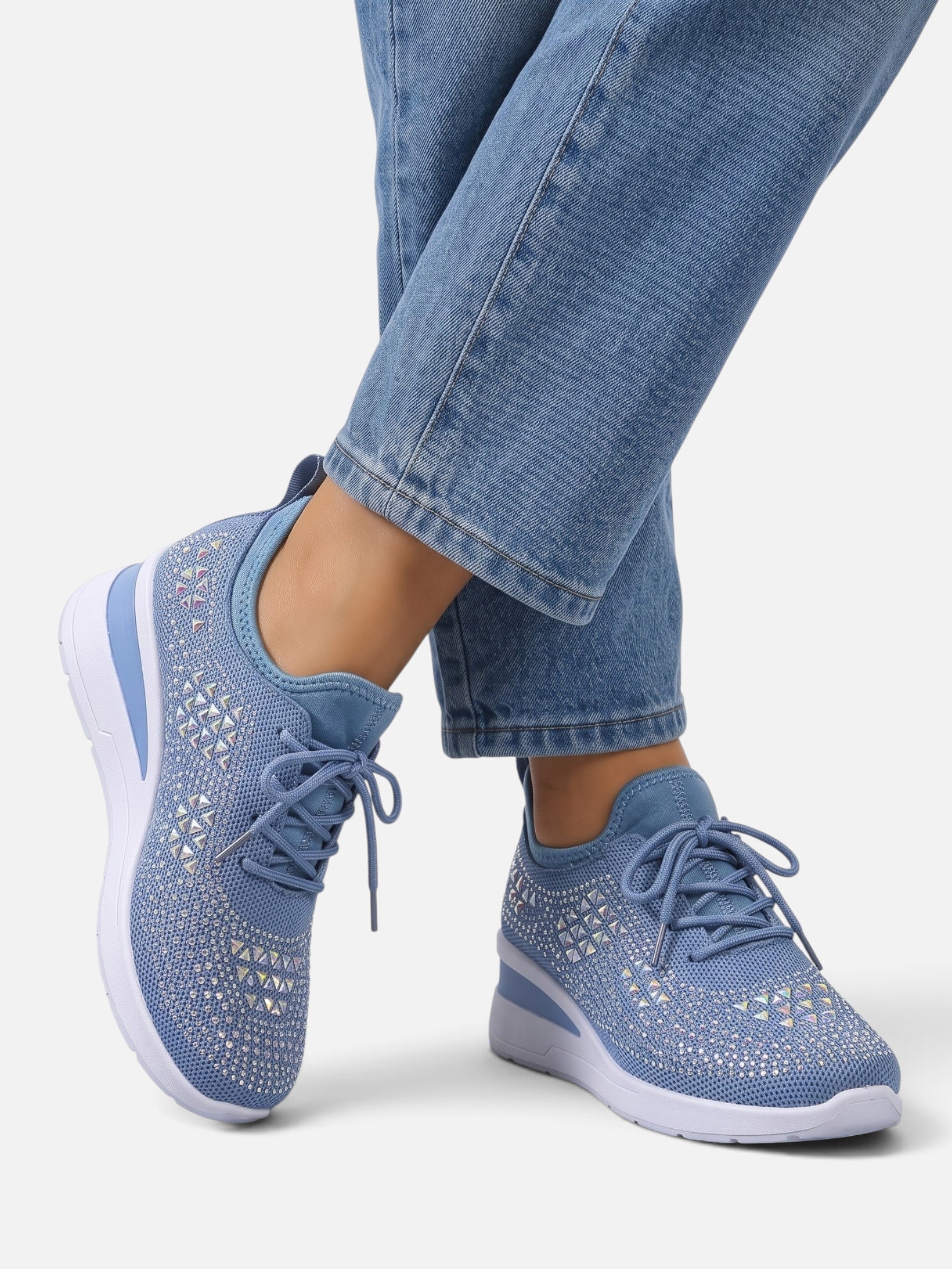 Baskets Compensées Femme Strass