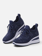 Baskets Compensées Femme Strass