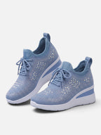 Baskets Compensées Femme Strass