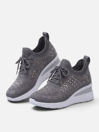 Baskets Compensées Femme Strass