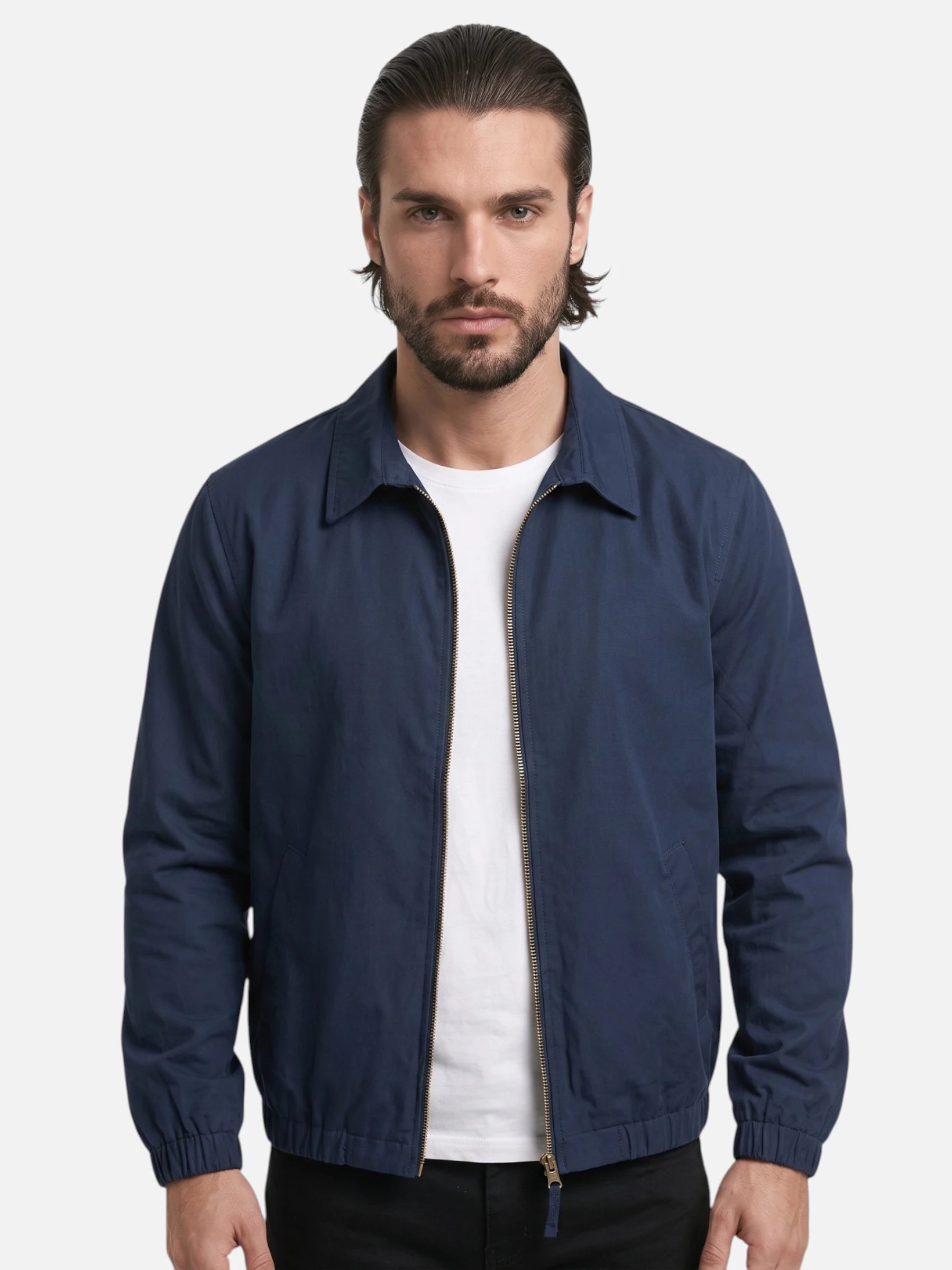 Blouson Homme Col Chemise Zippé
