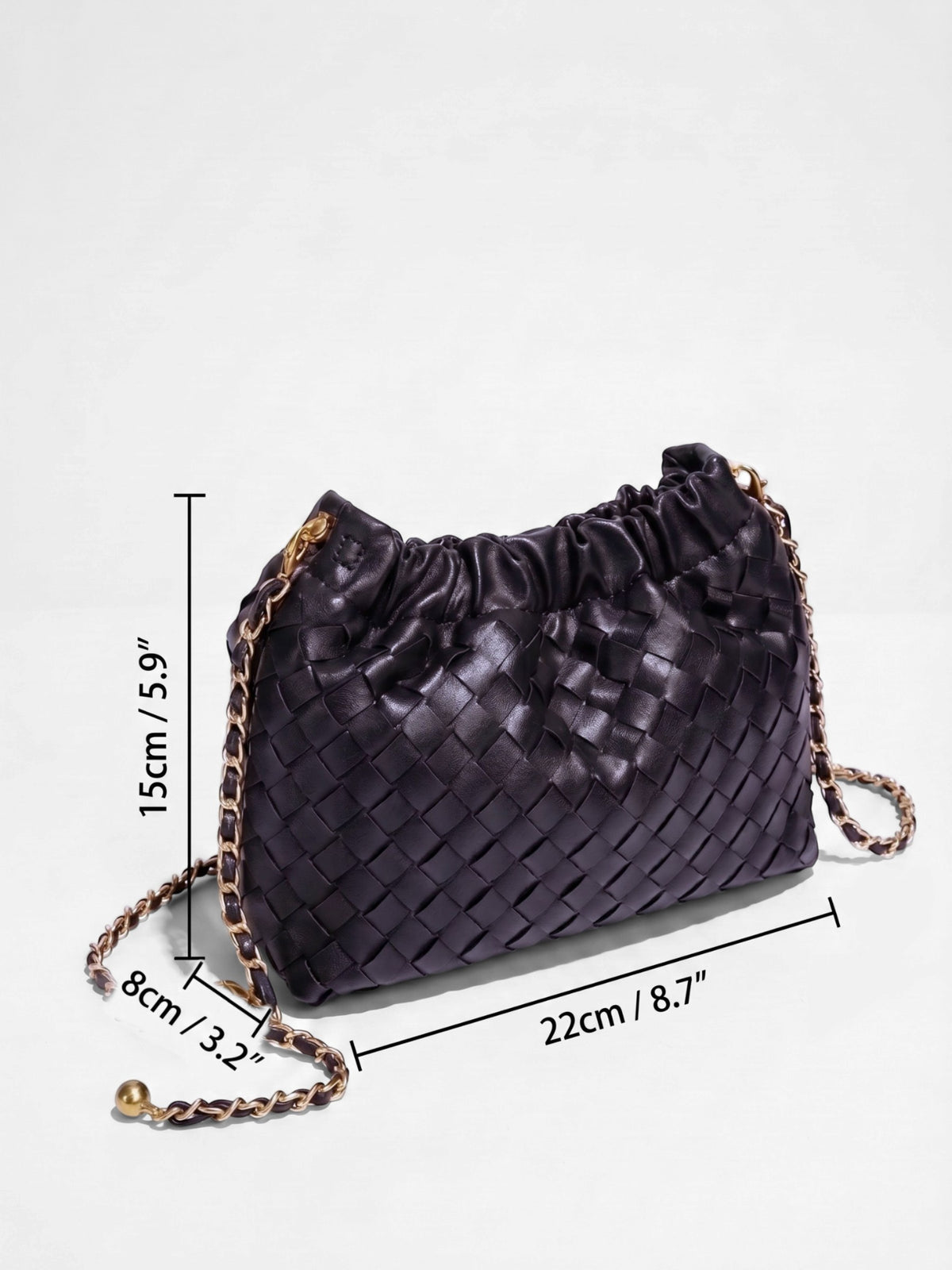 Women’s Woven Chain Strap Shoulder Bag