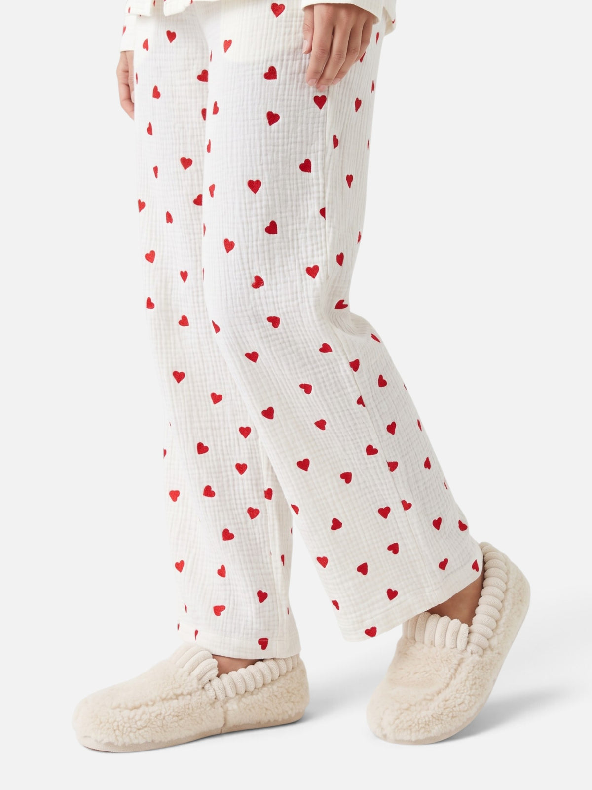 Pyjama Femme Imprimé Coeurs Manches Longues