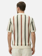 Elegantní pánské pruhované polo tričko z texturovaného úpletu