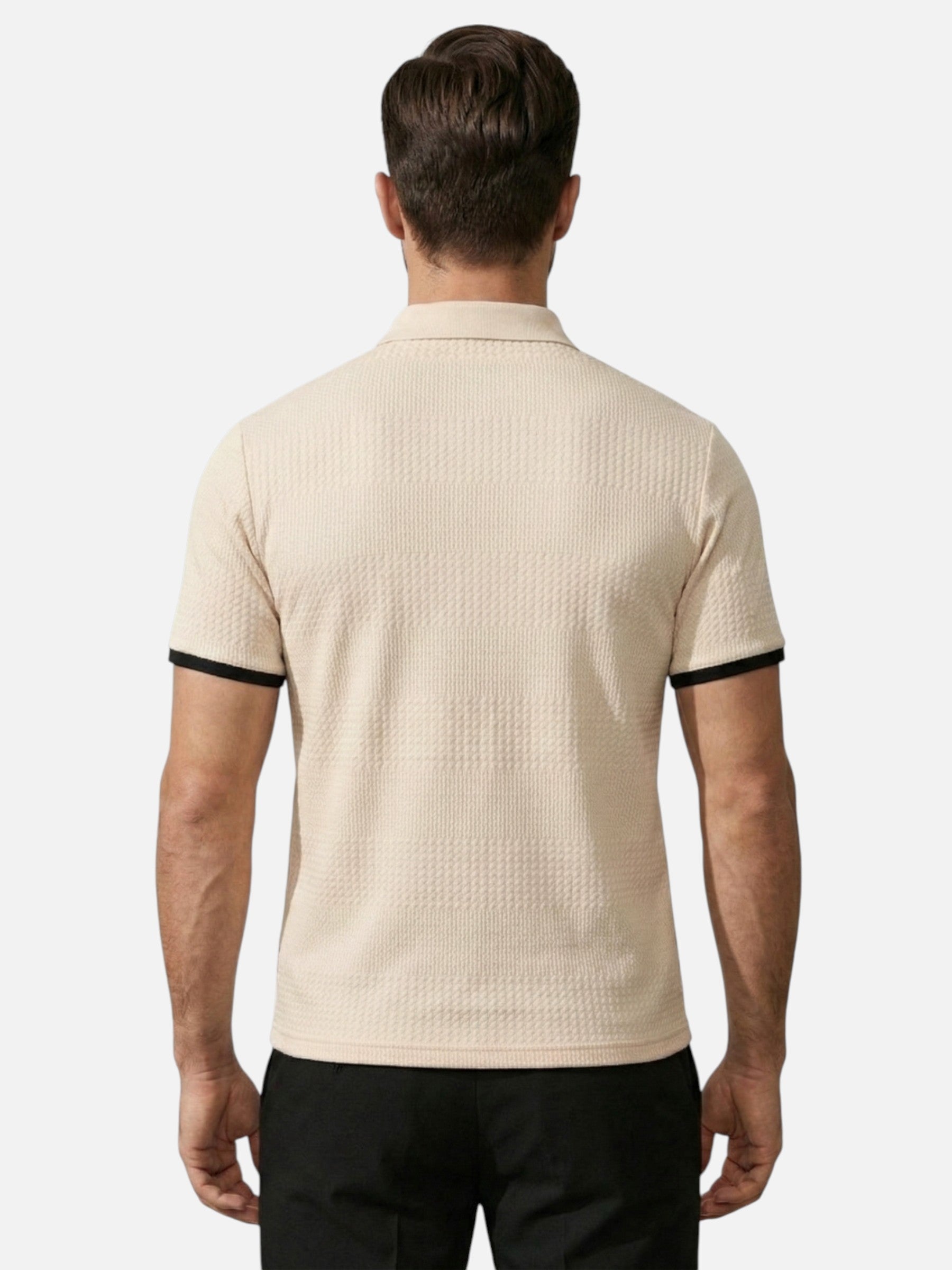 Polo texturé élégant à manches courtes pour homme
