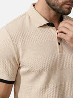 Elegantní texturované polo tričko s krátkými rukávy pro muže