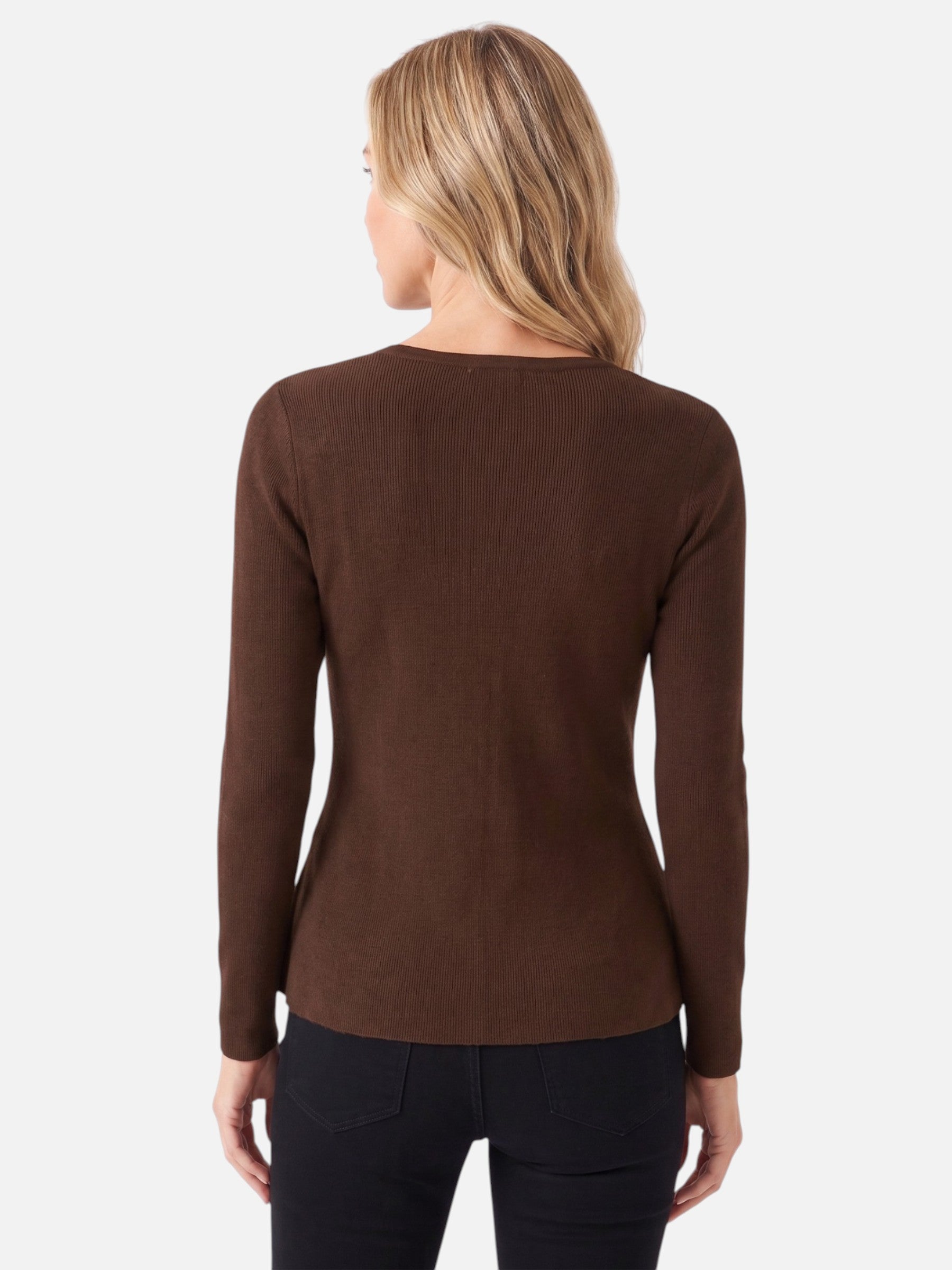 Women's Knit Button Front Long Sleeve Cardigan