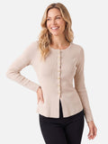 Women's Knit Button Front Long Sleeve Cardigan