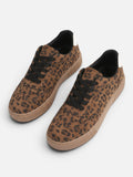 Women's Leopard Print Lace Up Trainers