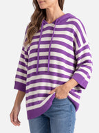 Women’s Striped Hooded Knit Jumper