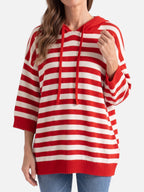 Women’s Striped Hooded Knit Jumper