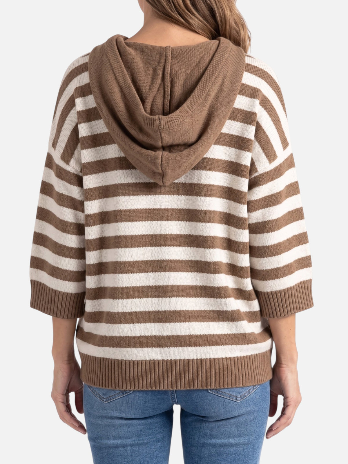 Women’s Striped Hooded Knit Jumper