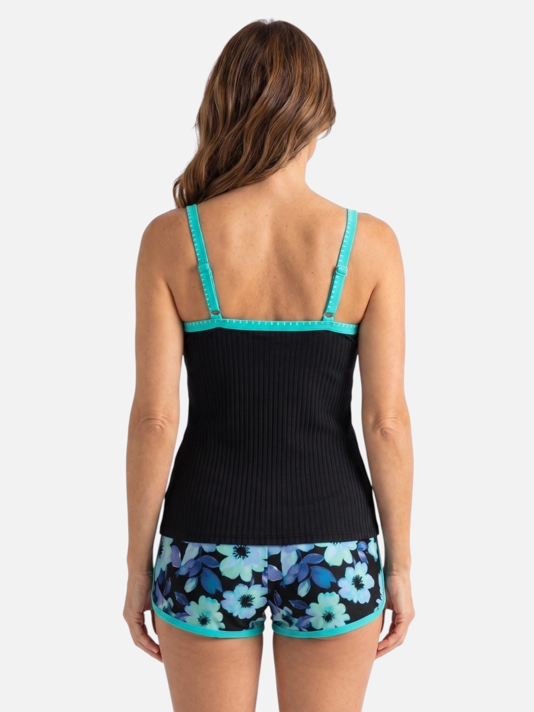 Women's Tummy Control Floral Print Short Tankini