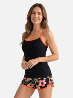 Women's Tummy Control Floral Print Short Tankini