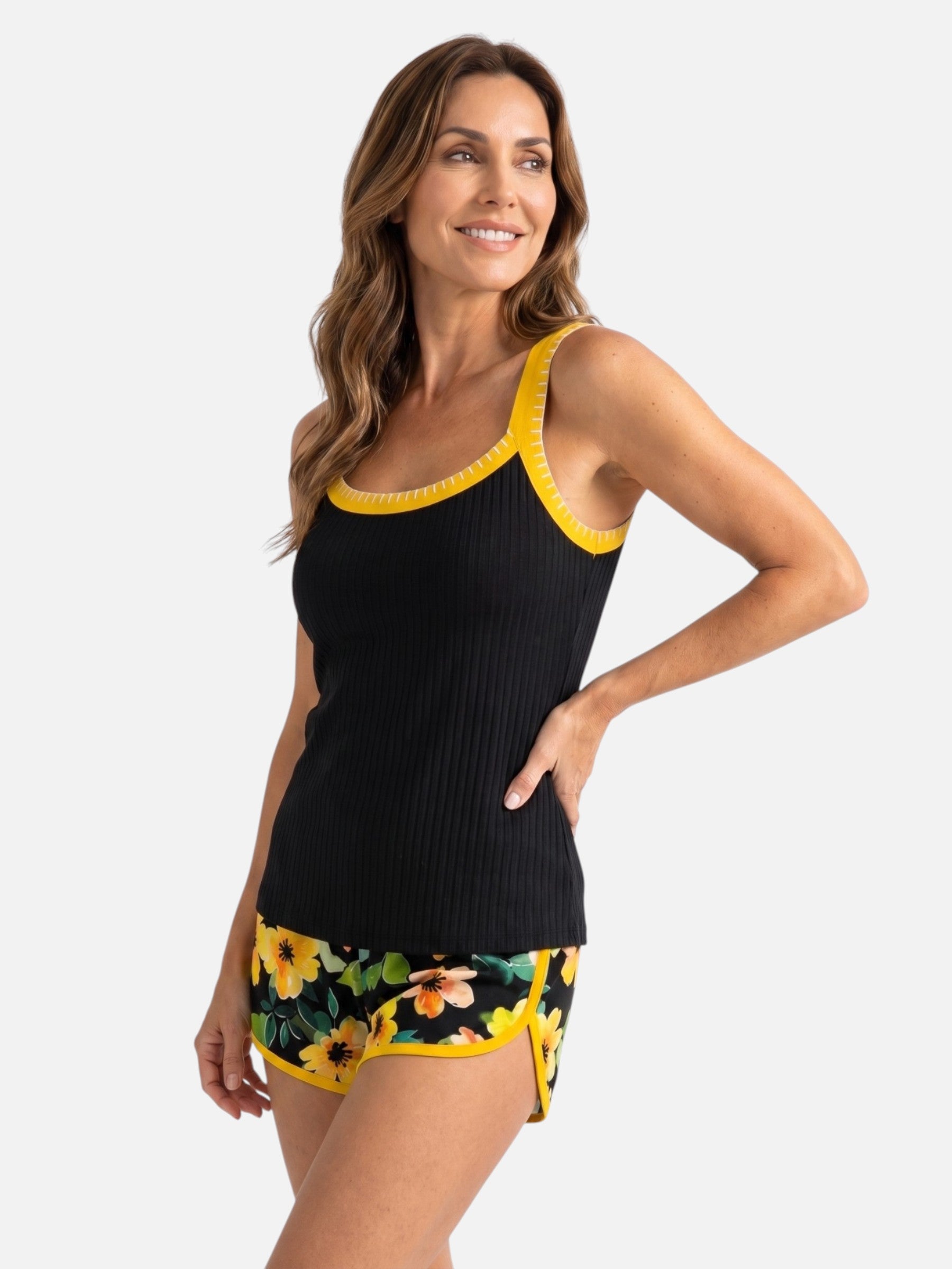 Women's Tummy Control Floral Print Short Tankini