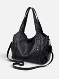 Sac Hobo Femme Simili Cuir Multipoches Porté Épaule Détail Zippé