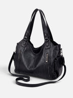Sac Hobo Femme Simili Cuir Multipoches Porté Épaule Détail Zippé