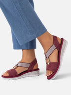 Women's Cross Strap Wedge Sandals with Ring Detail