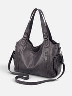 Sac Hobo Femme Simili Cuir Multipoches Porté Épaule Détail Zippé