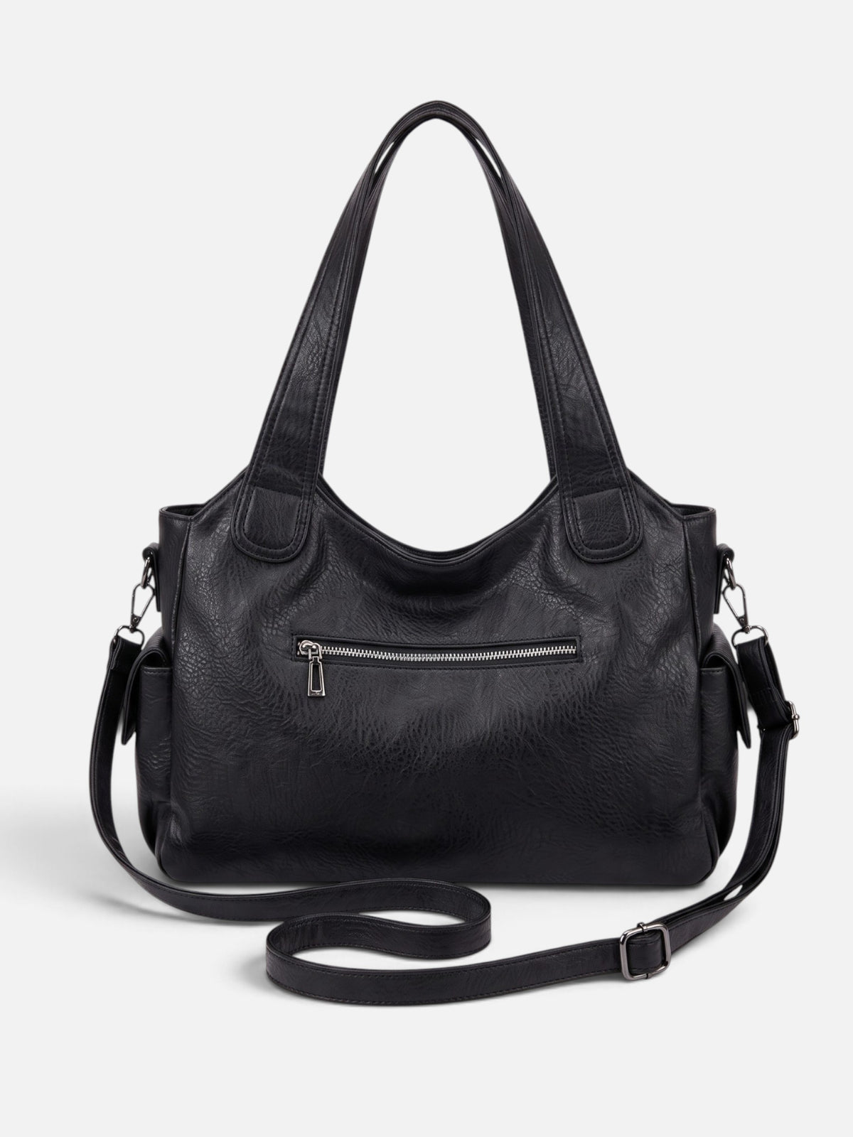 Sac Hobo Femme Simili Cuir Multipoches Porté Épaule Détail Zippé
