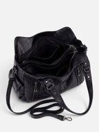 Sac Hobo Femme Simili Cuir Multipoches Porté Épaule Détail Zippé