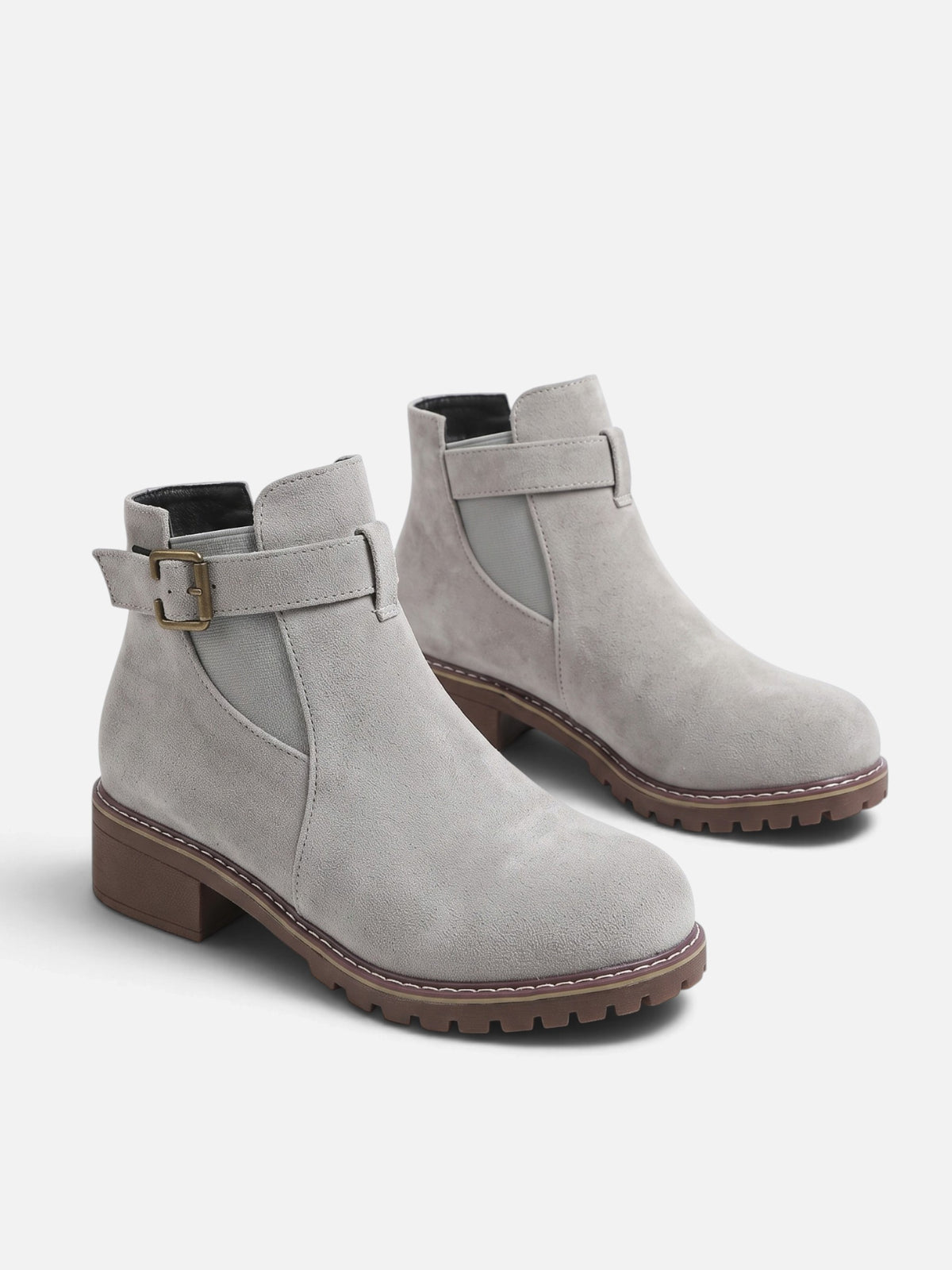 Women's Chunky Sole Buckle Chelsea Boots