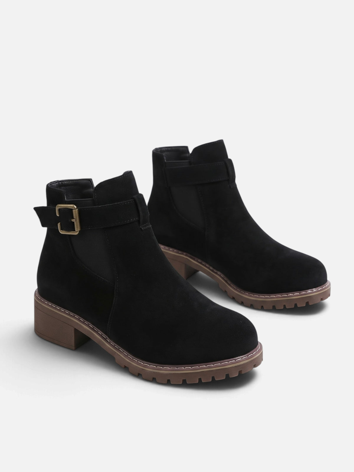 Women's Chunky Sole Buckle Chelsea Boots