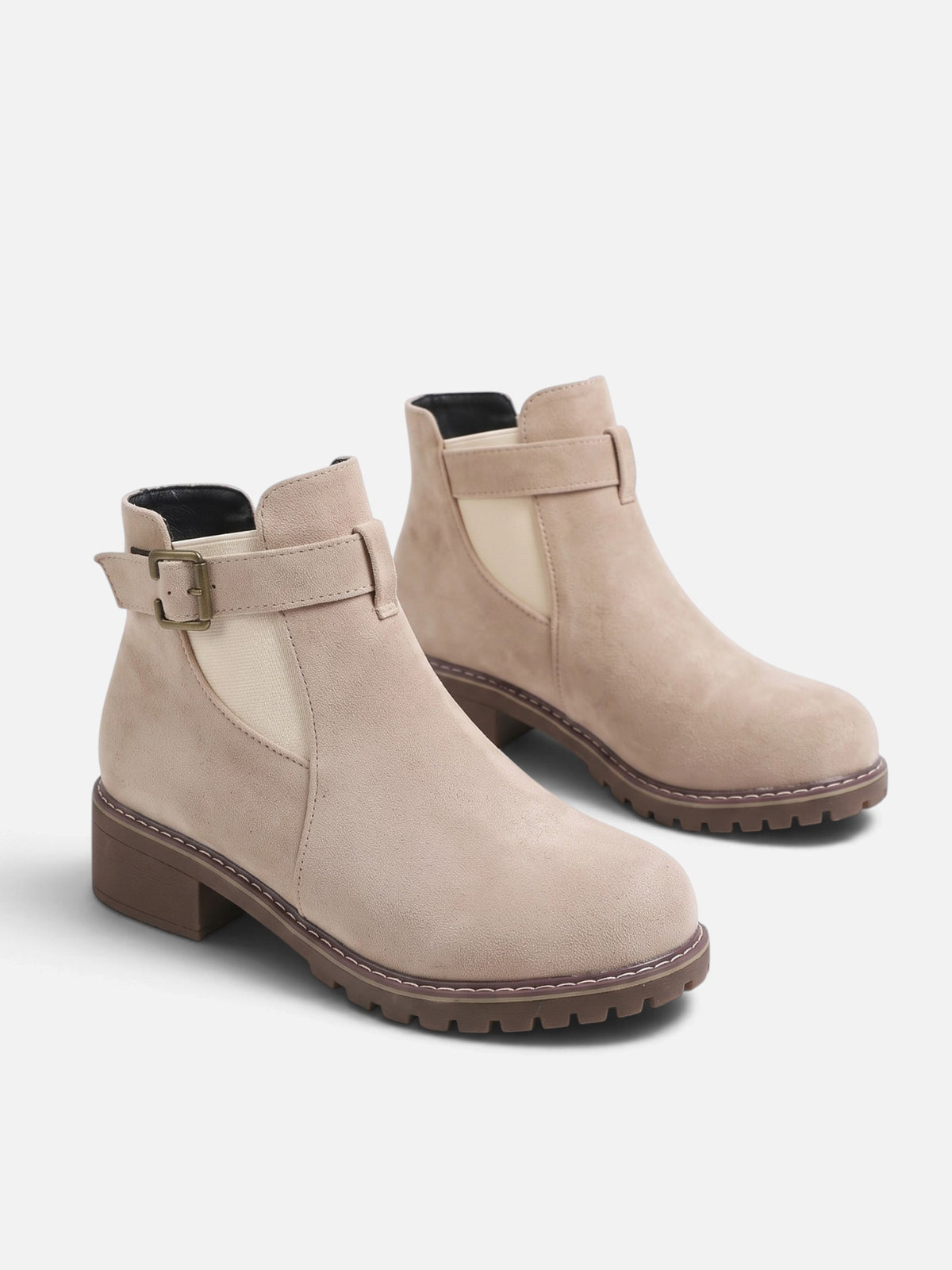 Women's Chunky Sole Buckle Chelsea Boots