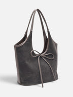 Sac Porté Épaule Femme Suédine Détail Noeud