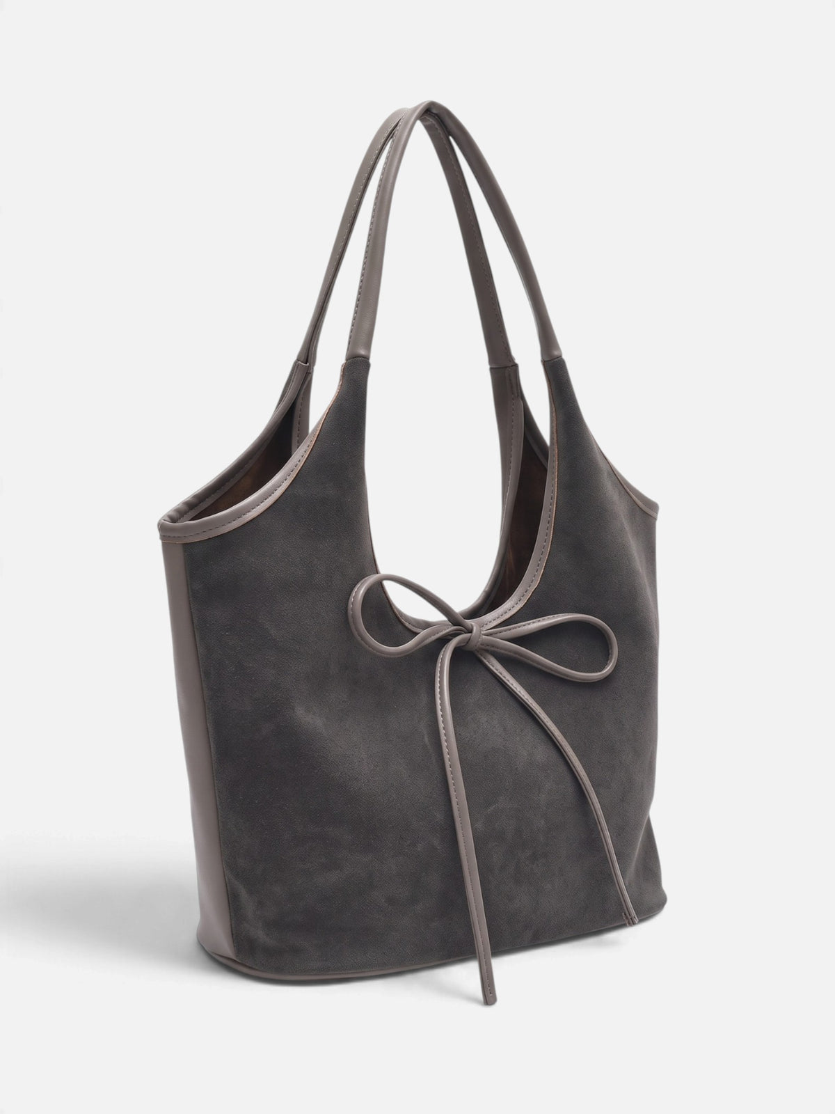 Sac Porté Épaule Femme Suédine Détail Noeud