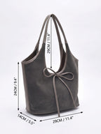 Sac Porté Épaule Femme Suédine Détail Noeud