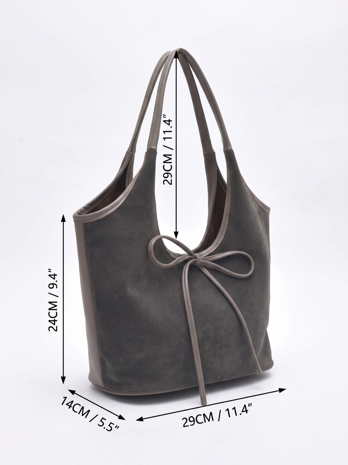 Sac Porté Épaule Femme Suédine Détail Noeud