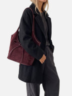 Sac Porté Épaule Femme Suédine Détail Noeud