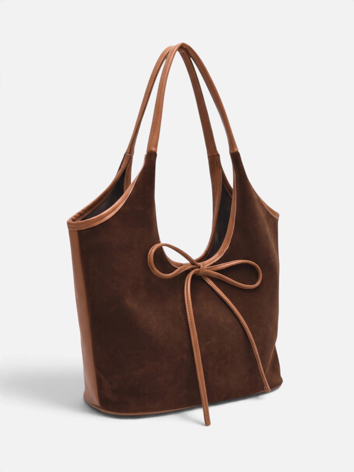 Sac Porté Épaule Femme Suédine Détail Noeud