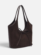 Sac Porté Épaule Femme Suédine Détail Noeud