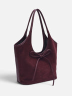 Sac Porté Épaule Femme Suédine Détail Noeud