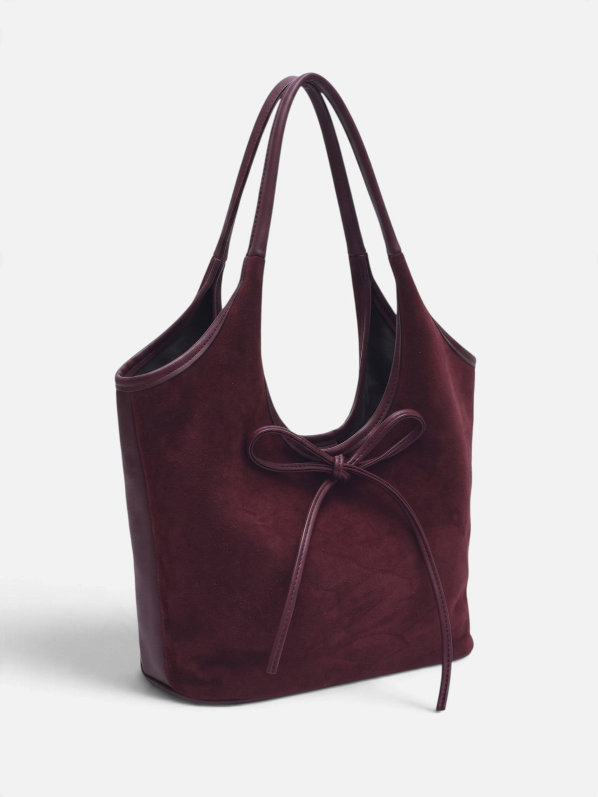 Sac Porté Épaule Femme Suédine Détail Noeud